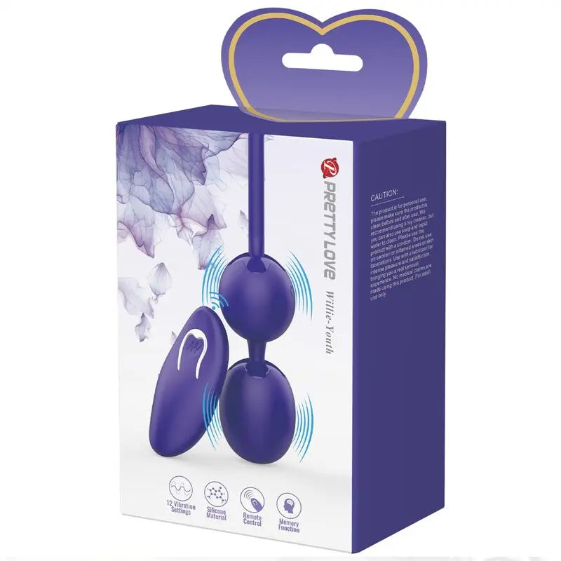 Pretty Love – Boules de Geisha Vibrantes avec Télécommande – Violet
