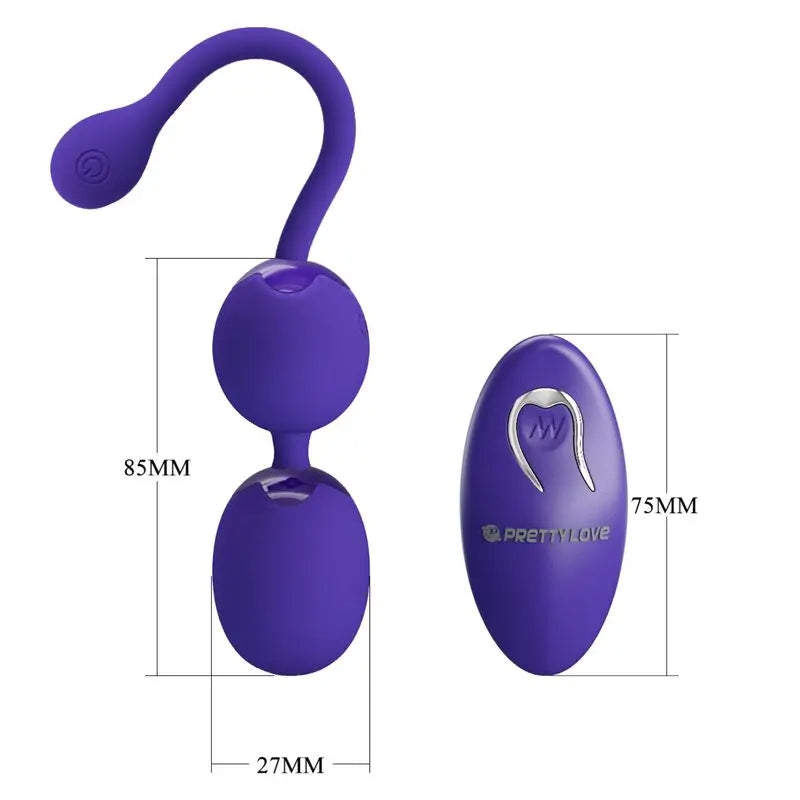 Pretty Love – Boules de Geisha Vibrantes avec Télécommande – Violet