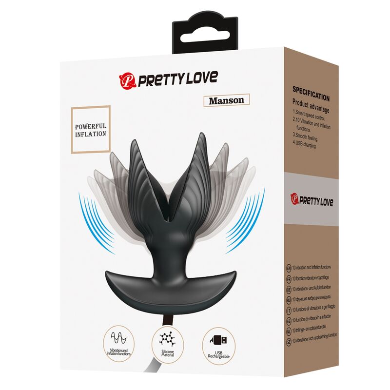 Plug Anal Gonflable en Silicone Noir - Pretty Love