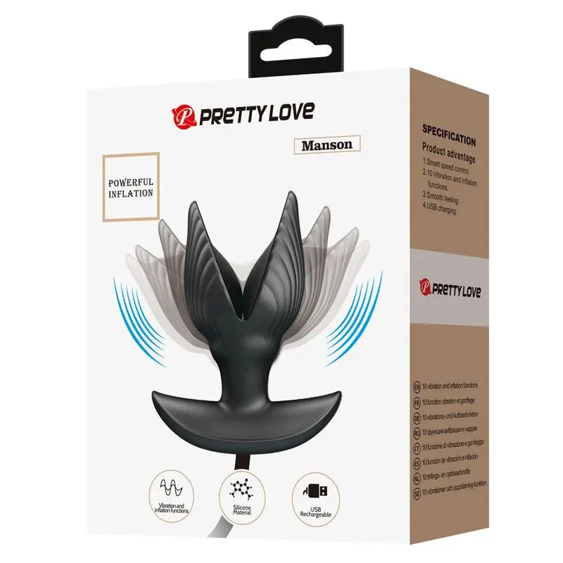 Plug Anal Gonflable en Silicone Noir - Pretty Love