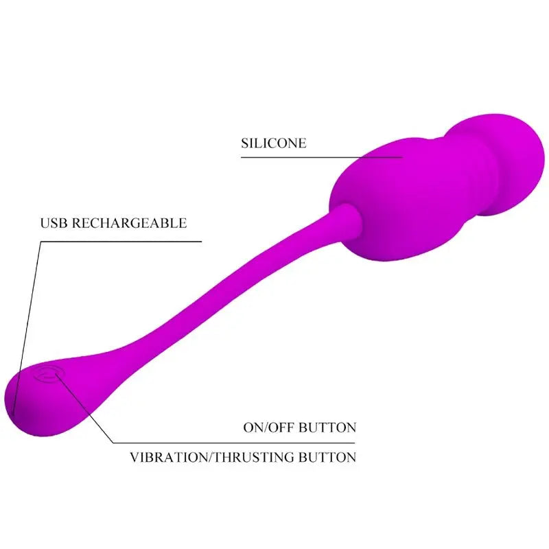 Pretty Love – Oeuf vibrant Rechargeable en Silicone – Violet