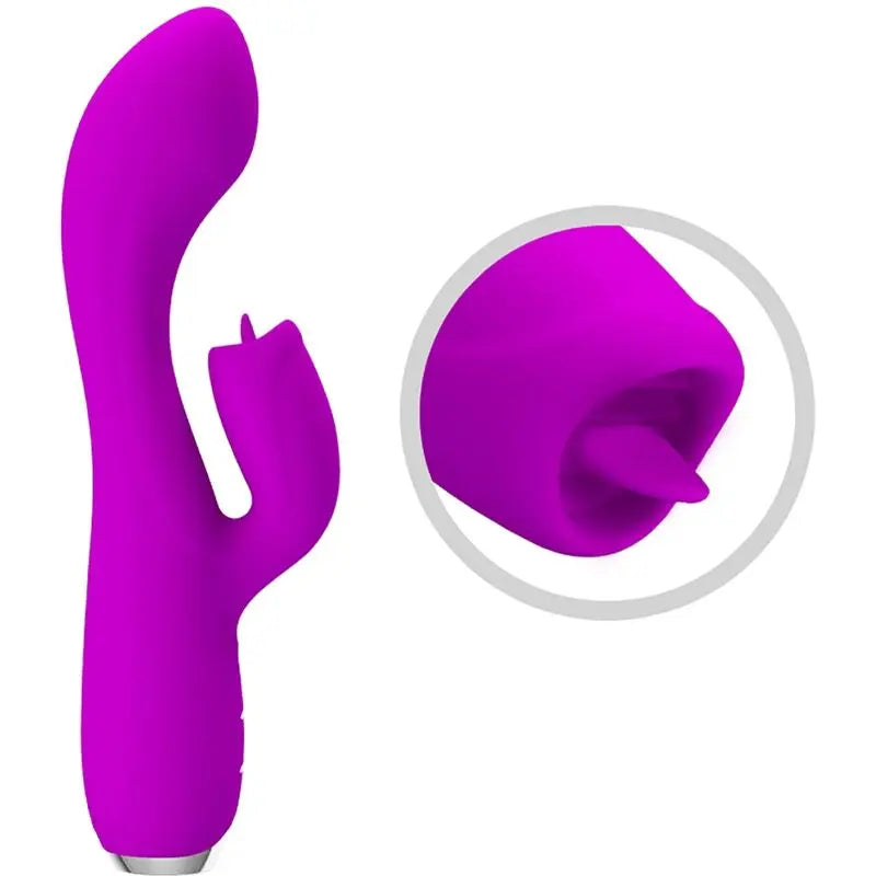 Vibrateur Lapin Rechargeable Gloria Imperméable Violet - Pretty Love - PRETTY LOVE C-TYPE