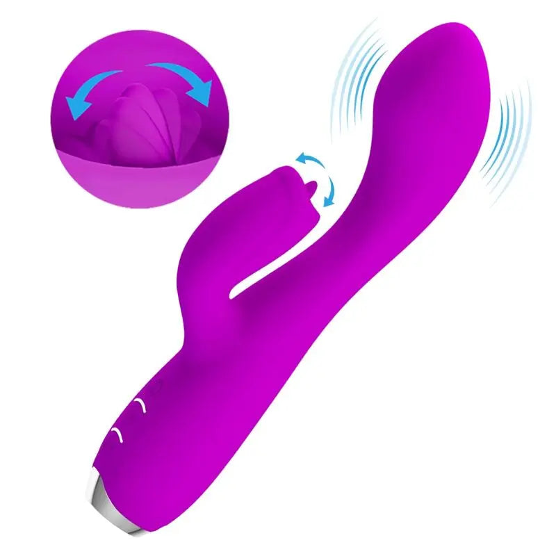 Vibrateur Lapin Rechargeable Gloria Imperméable Violet - Pretty Love - PRETTY LOVE C-TYPE