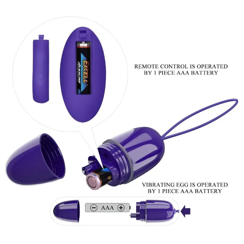 Pretty Love – Oeuf Vibrant Poche avec Télécommande – Violet
