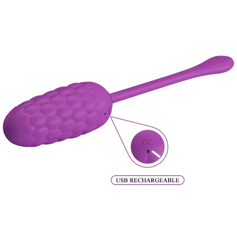 Pretty Love – Oeuf Vibrant Rembourré Silicone Rechargeable – Violet