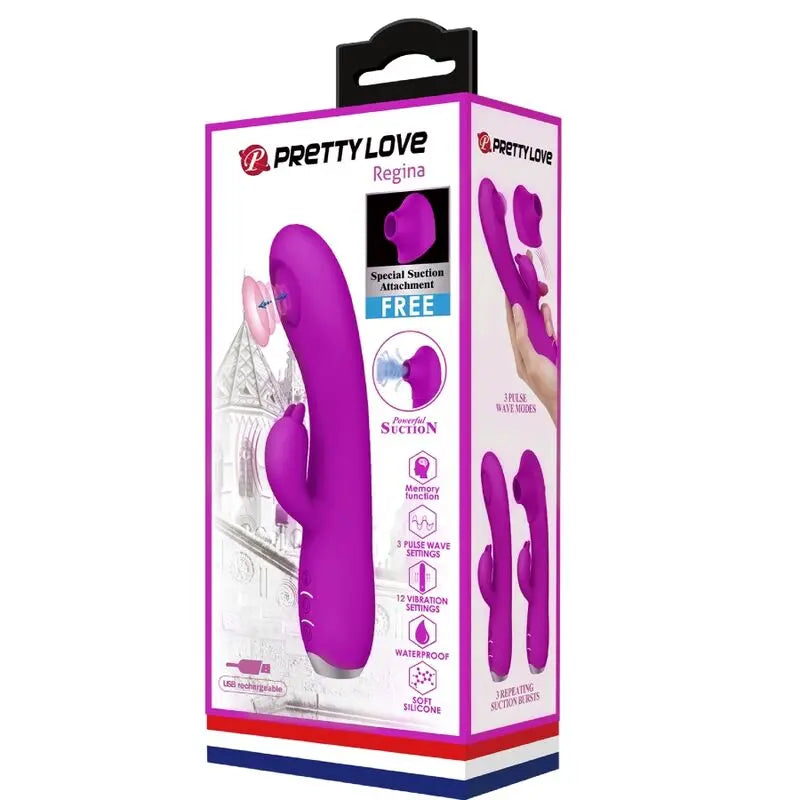 Pretty Love – Vibromasseur Rabbit à Ondes Pulsées Rechargeable Violet