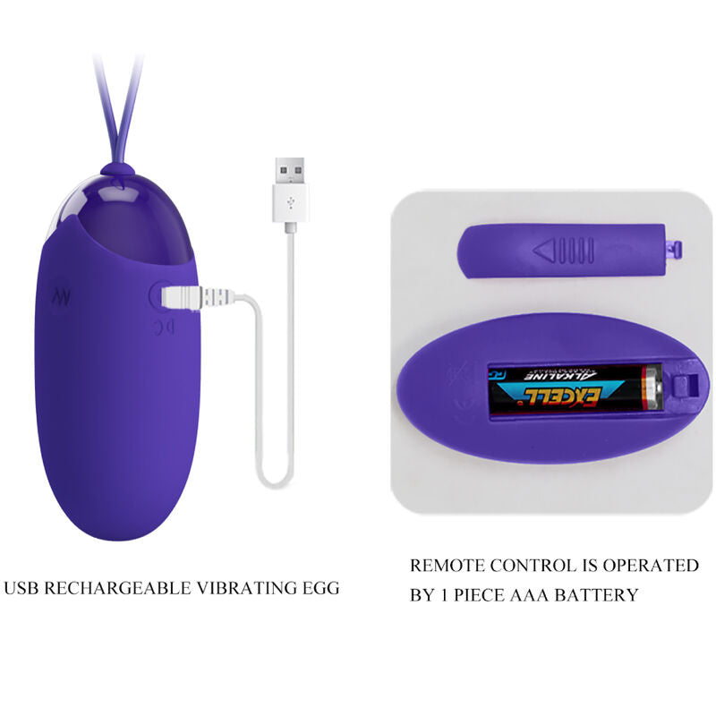 Pretty Love – Mini Oeuf Vibrant avec télécommande – Violet