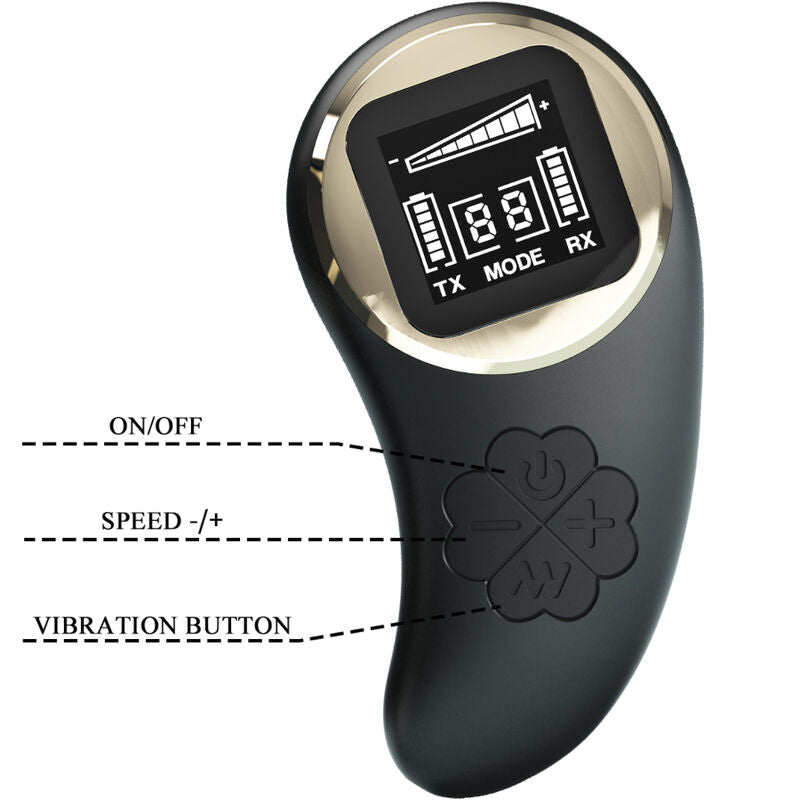 Vibromasseur Télécommandé Nathan Double Plaisir Noir - Pretty Love - PRETTY LOVE C-TYPE