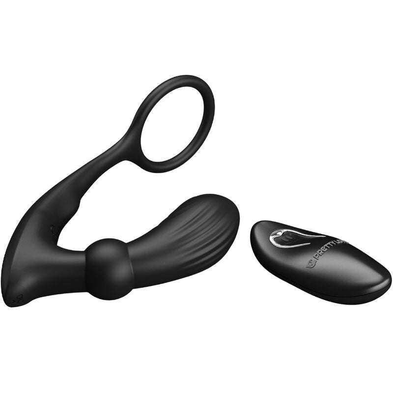 Anneau Pénien et Plug Anal Vibrant Warren Noir - Pretty Love - PRETTY LOVE BOTTOM