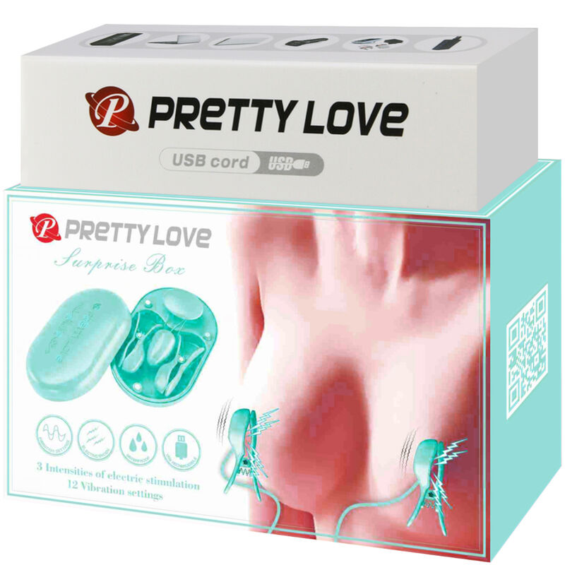 Pinces Tétons Électrostimulation Pretty Love Bleues - Pretty Love - PRETTY LOVE FLIRTATION