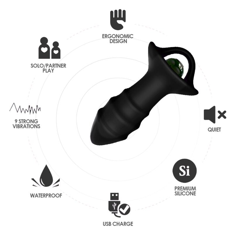 Set Vibrateur Doigts Kylin et Plug Anal Noir - Armony