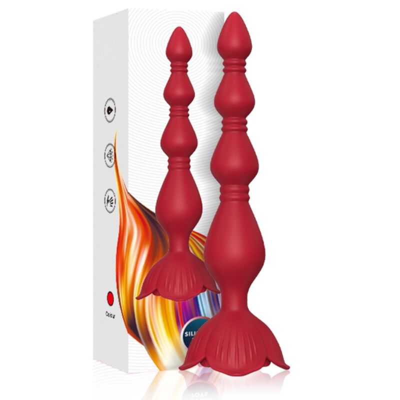 Set Vibrant Pagode Rose & Plug Anal Rouge - Armony