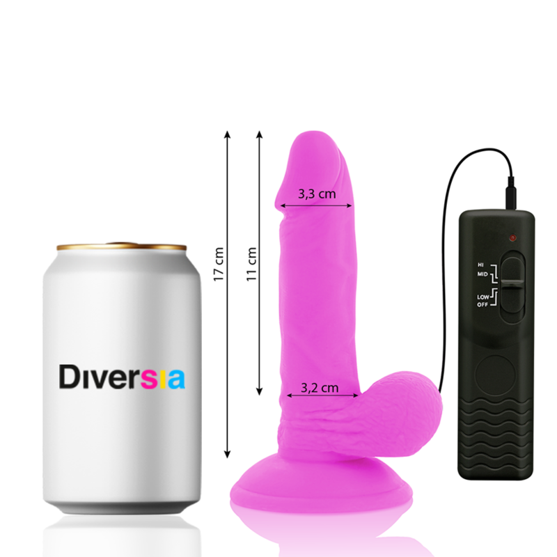 Dildo Vibrant Flexible Diversia Violet 17cm - Diversia