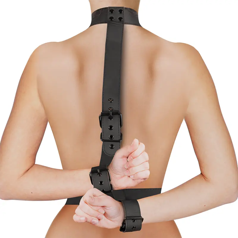 Harnais Bondage Corps Cou Poignets Cuir Végétalien - Fetish Sub - FETISH SUBMISSIVE BONDAGE