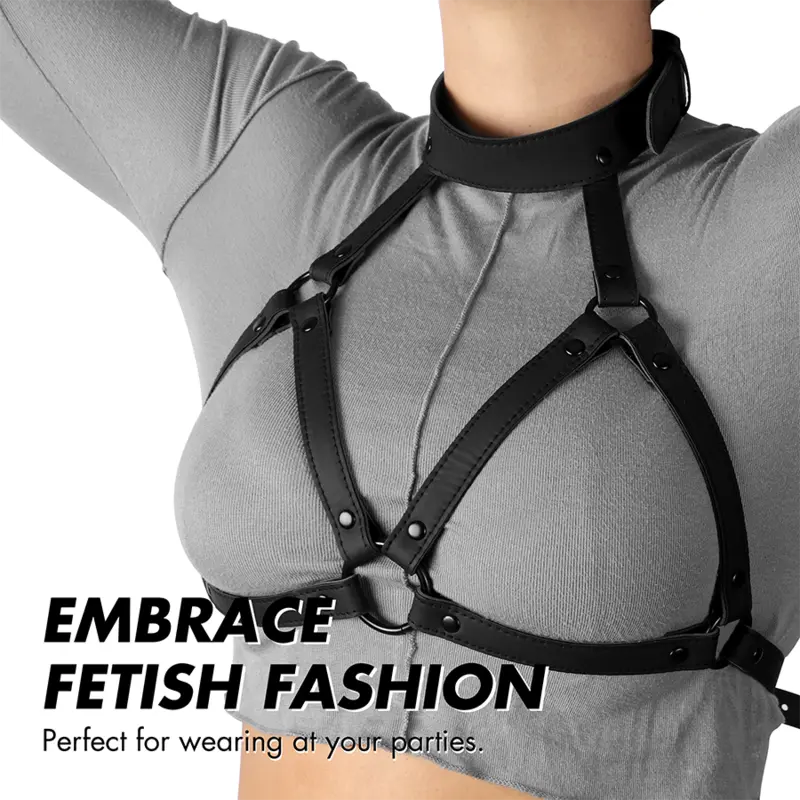 Harnais Bondage Poitrine Réglable Cuir Vegan - Fetish Submissive - FETISH SUBMISSIVE BONDAGE