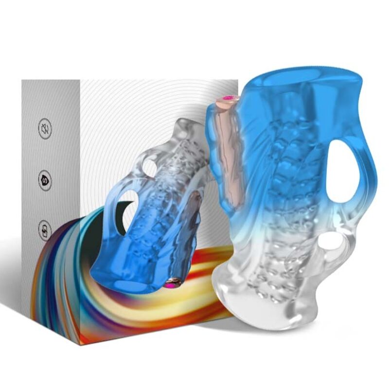 Masturbateur Masculin Vibrant Doigt Bleu Gradient - Armony
