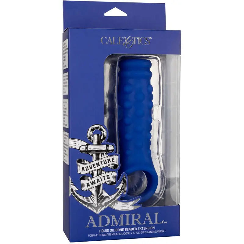 Manchon Admiral Nervuré Silicone Bleu - CalExotics