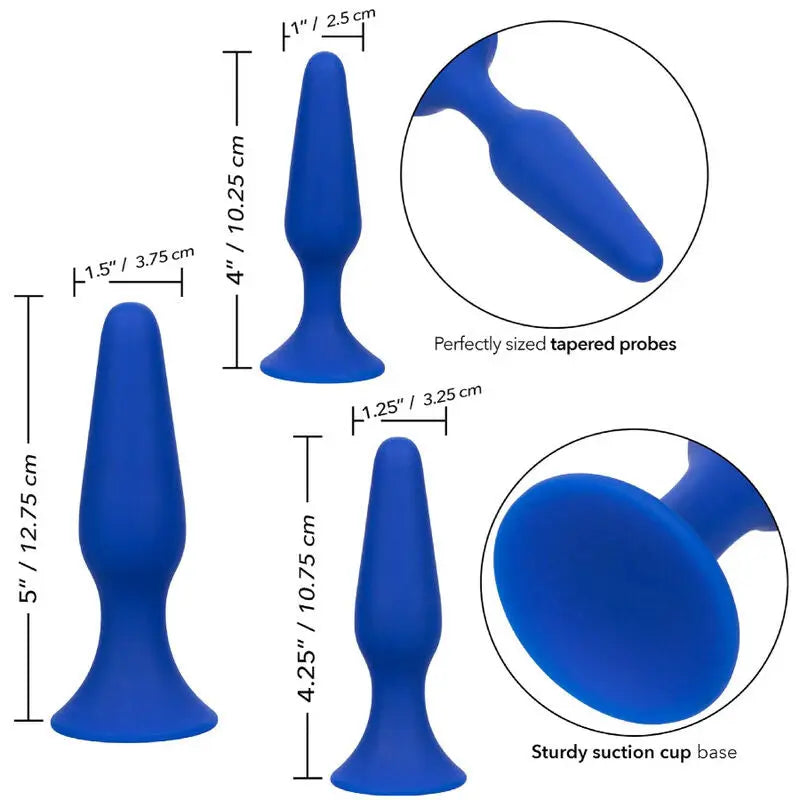 Kit Plugs Anaux Admiral 3 Tailles Graduées Bleu - CalExotics