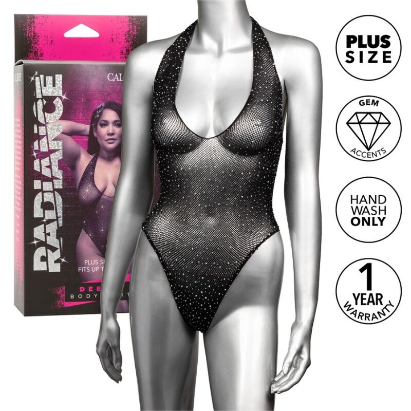 Body Sexy Radiance Deep V Grande Taille Strass - CalExotics