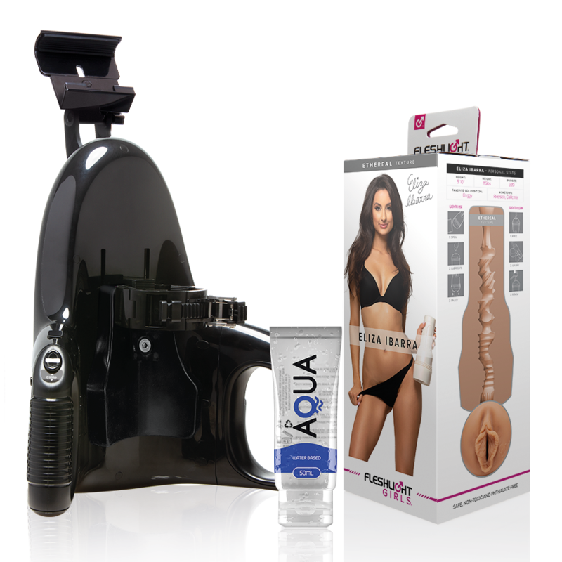 Fleshlight – Pack Masturbateur Automatique + Vagin Eliza Ibarra + Lubrifiant