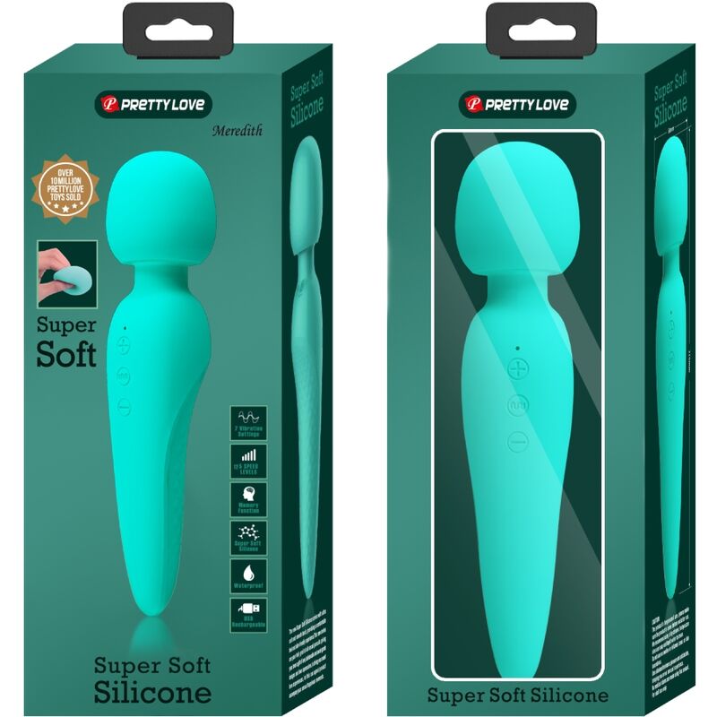 Masseur Vibrant Meredith Vert Aqua - Pretty Love