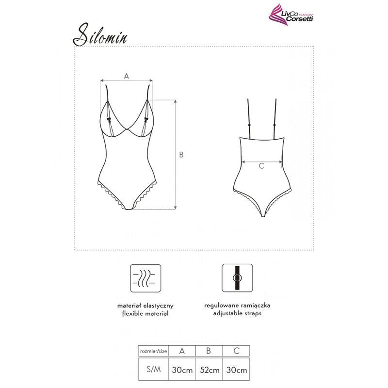 Ensemble Body Peignoir Silomin LC 1401 Noir - Livco Corsetti - LIVCO CORSETTI SETS