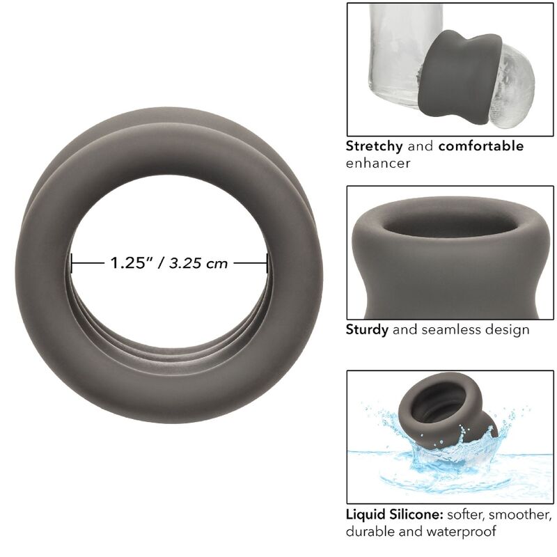 Anneau Pénien Alpha avec Cockring Scrotum Noir - CalExotics