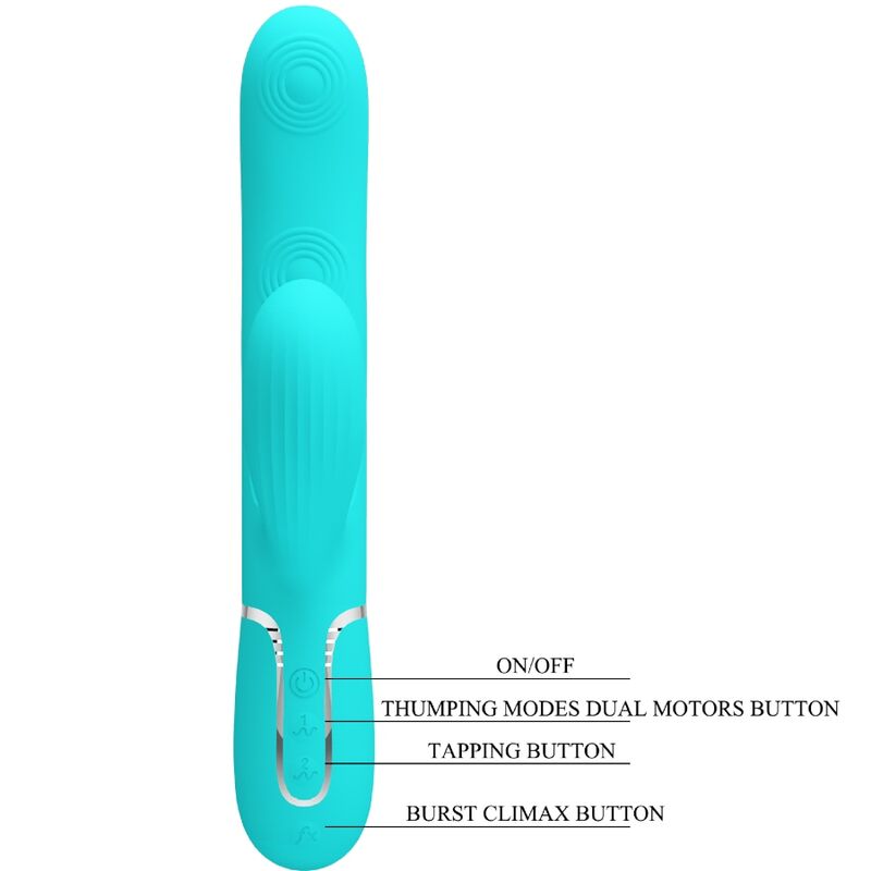 Vibromasseur Rabbit Pretty Love Point G et Clitoris Bleu