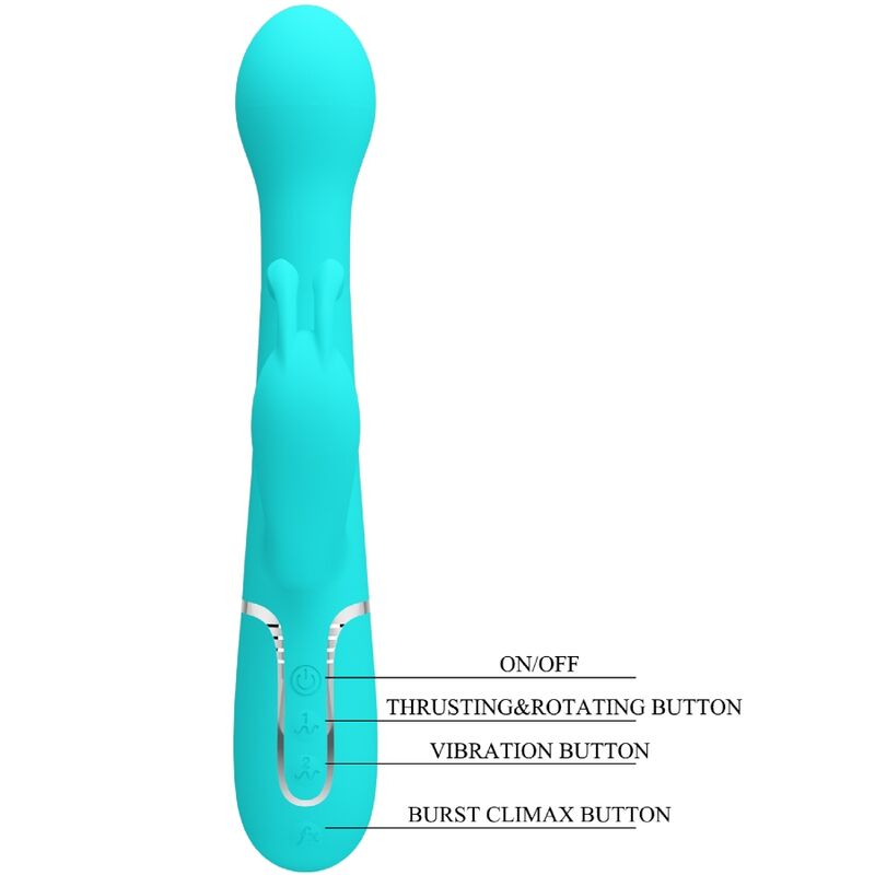 Pretty Love – Stimulateur Rabbit Multifonction 3 en 1 Dejon Bleu