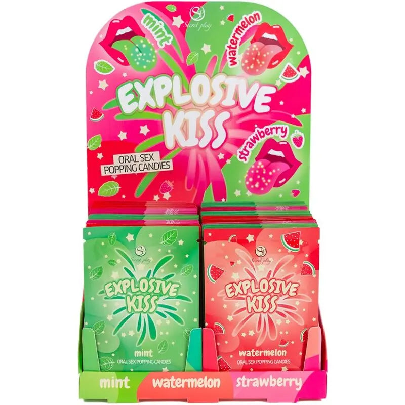 Secret Play – Présentoir de 48 Bonbons Explosifs Sexe oral - 3 Saveurs