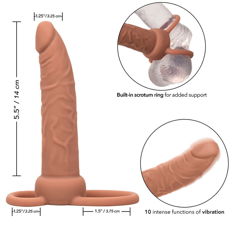 Anneau Vibrant Double Pénétrateur Performance Maxx Brun - CalExotics