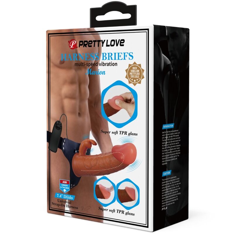 Pretty Love - Gode Ceinture Vibrant Marron / 19 cm