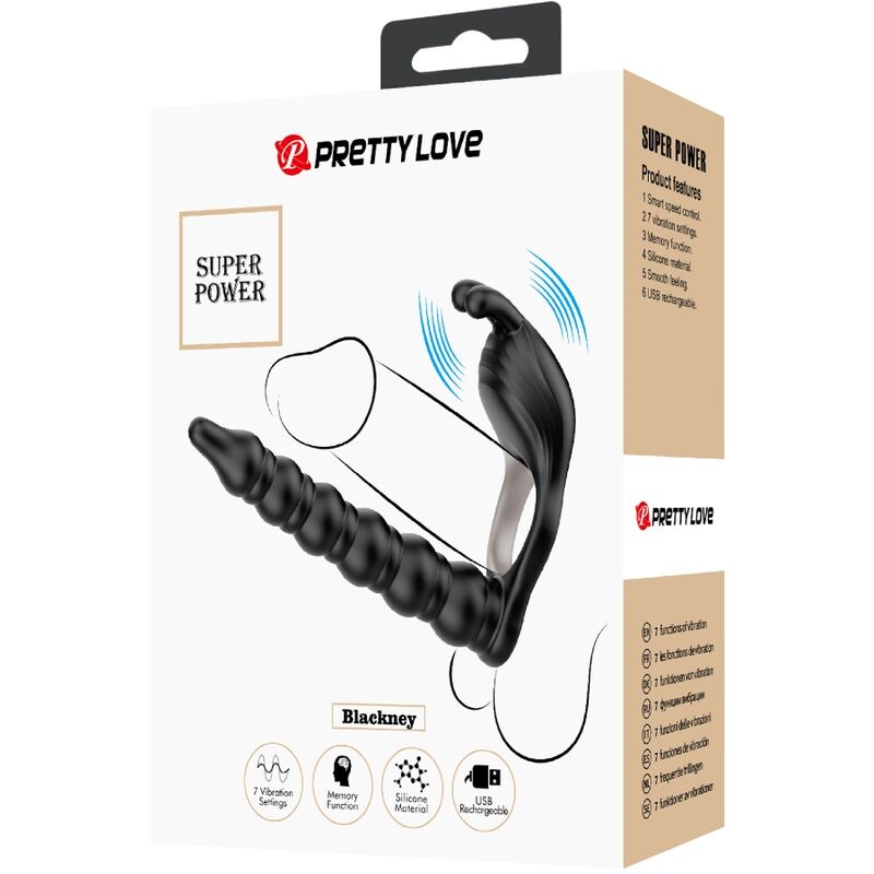 Anneau Pénien Vibrant Blackney avec Plug Prostate - Pretty Love - PRETTY LOVE