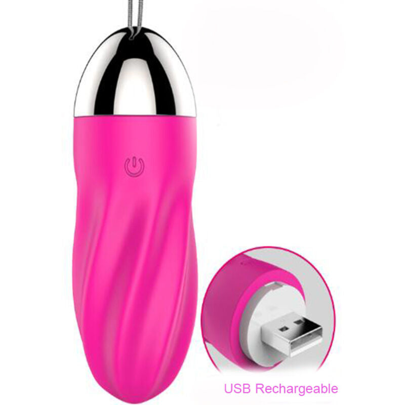 Armony – Œuf vibrant de poche en forme de spirale avec USB – Rose
