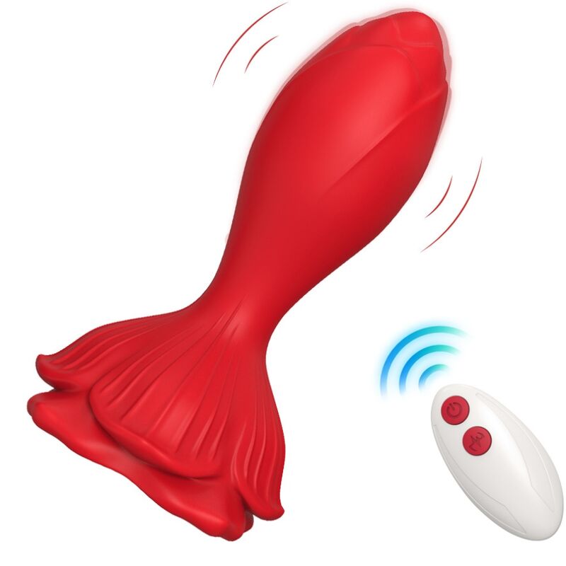Vibrateur avec Plug Anal Rose Télécommandé Rouge - Armony