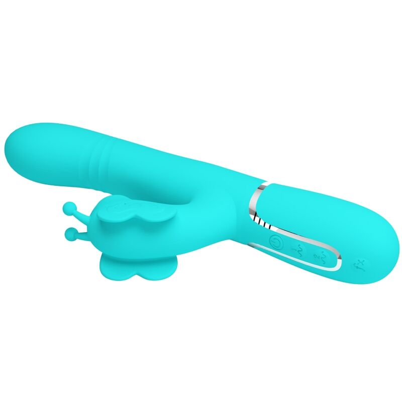 Stimulateur Rabbit Papillon Multifonction 4 en 1 Vert - Pretty Love