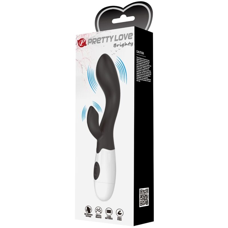 Vibromasseur Double Stimulation Brighty Noir - Pretty Love - PRETTY LOVE FLIRTATION