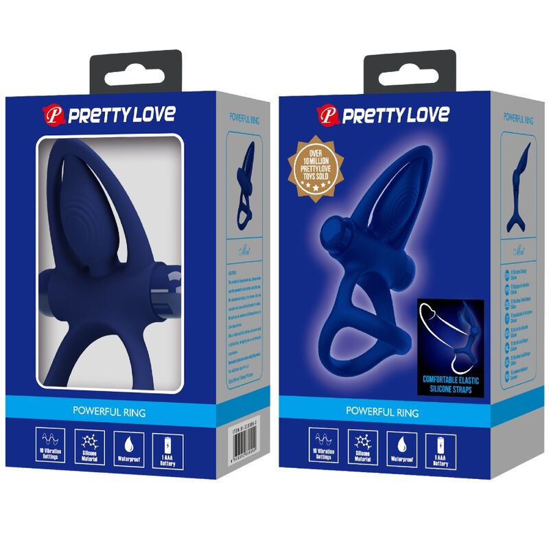 Anneau Vibrant Double Pretty Love Mat Bleu - Pretty Love