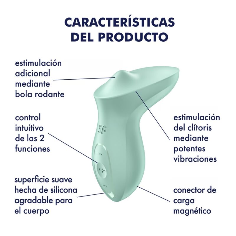 Vibromasseur Stimulateur Exciterrr Vert Bille Roulante - Satisfyer
