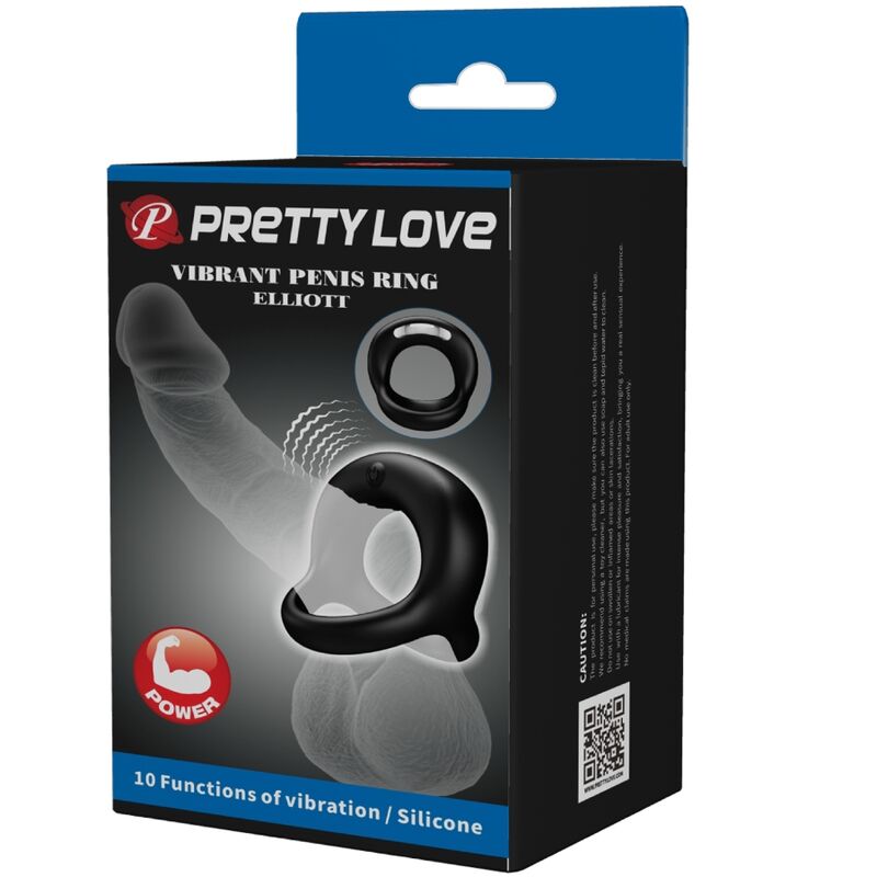 Anneau Pénien Vibrant Elliott Noir - Pretty Love