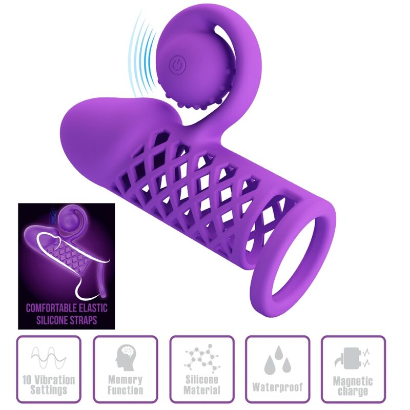 Romance - Gaine Pénis Vibrant avec anneau Violet