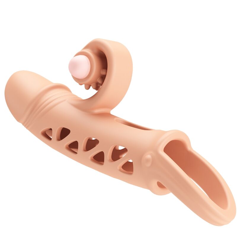 Romance - Gaine Pénis Vibrant avec anneau Beige