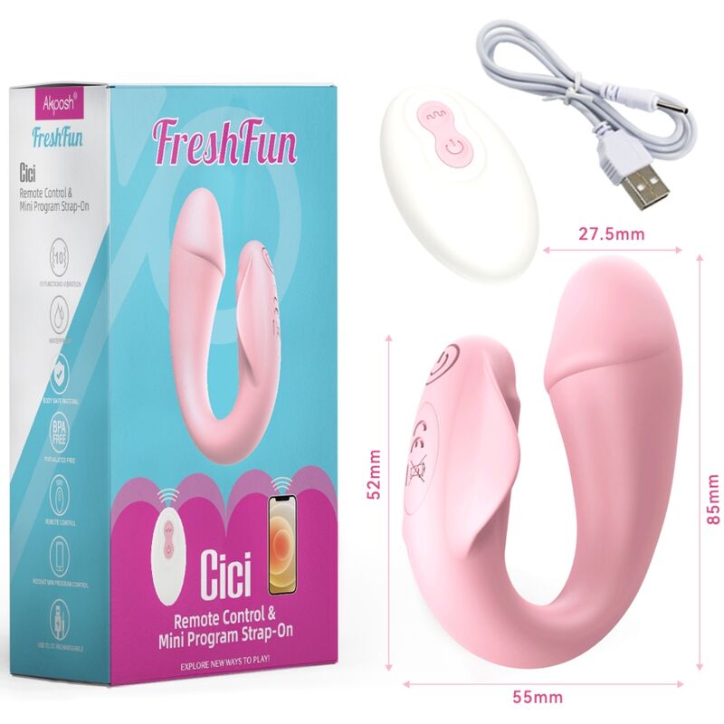 Strap-On Vibrant FreshFun Cici Télécommandé Rose - Armony - Armony