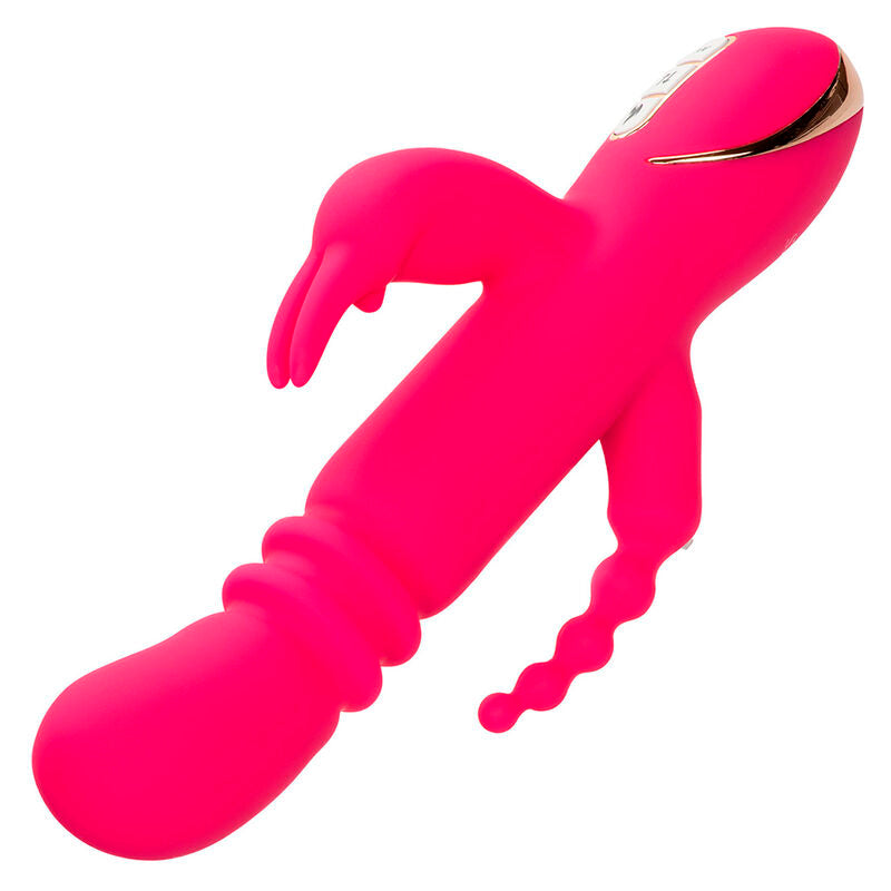 Vibromasseur Rabbit Jack Fantasy Triple Chauffant Rose - Calexotics