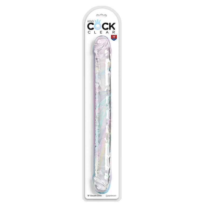 Double Gode King Cock Clear Double Trouble 46cm - Transparent