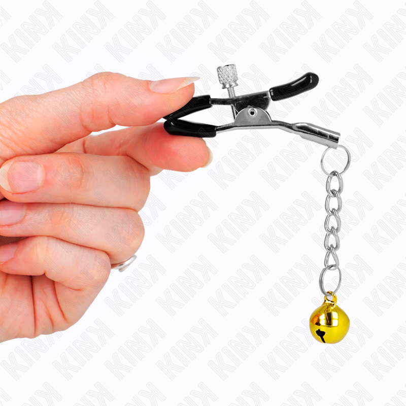 Pinces Tétons Pendentif Jingle Bell Or 6cm - Kink