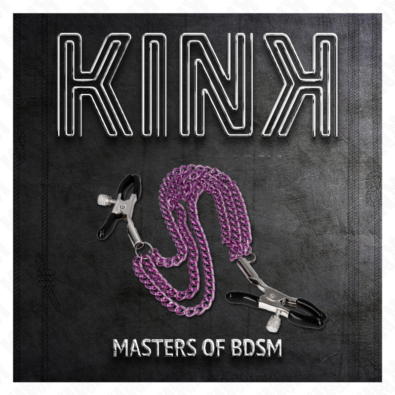 KINK – Pinces à tétons réglables avec 2 chaînes violettes