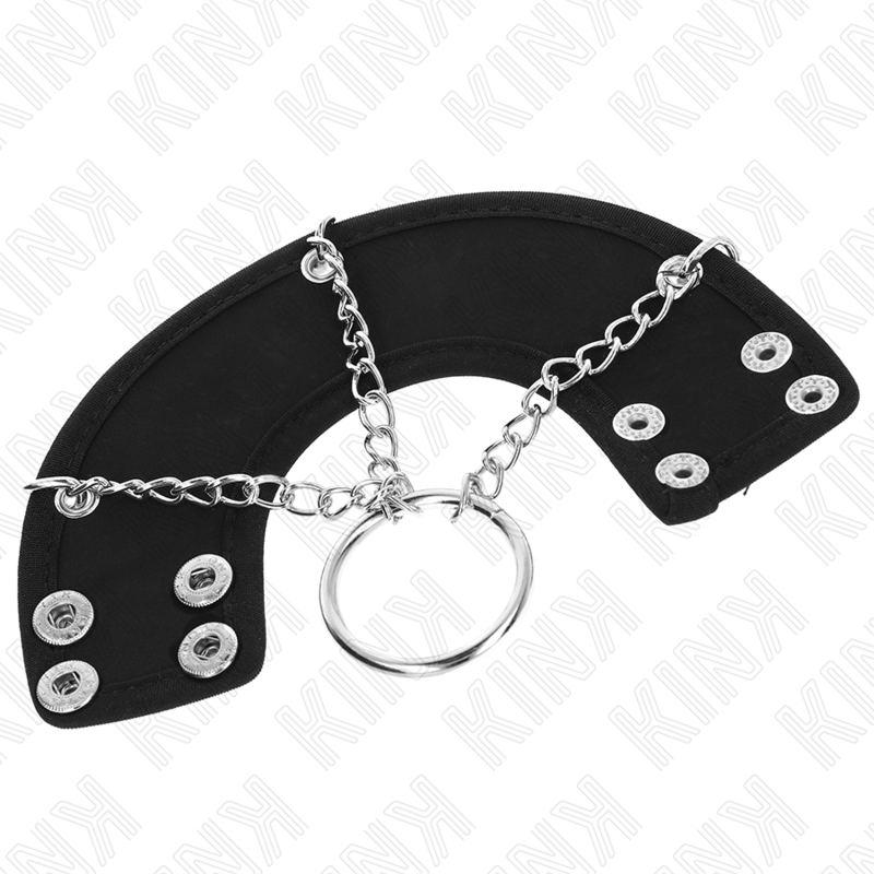 Anneau Pénien Métal Chaîne avec Ceinture Cuir 4-7cm - KINK - KINK RING POWER