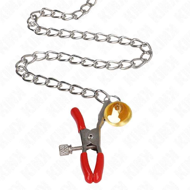 KINK – 3 pinces réglables pour tétons et clitoris finition rouge