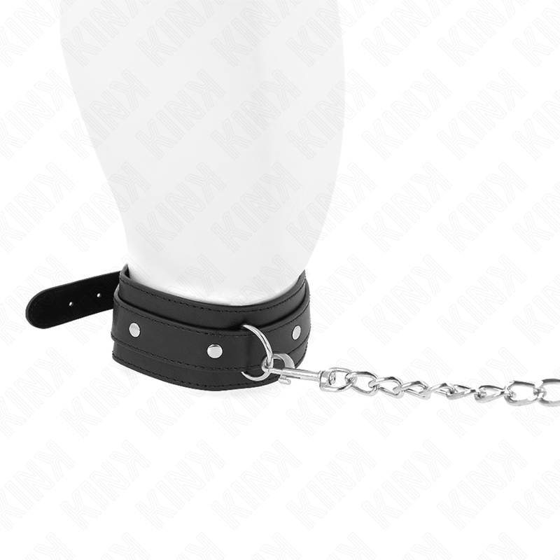 Collier avec Laisse BDSM Réglable 65cm Cuir - Kink - KINK COLLAR & GAG